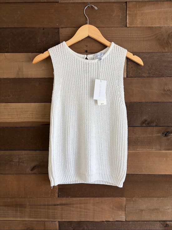 Lucy Paris Tops - Lucy Paris Cream Knit Sleeveless Sweater Tank